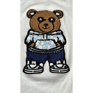 FRWD DENIM New York Boys' Bear‎ T-Shirt 6 Cotton Streetwear Chenille Appliqué
